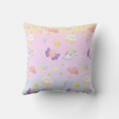 Cute pink sweet cupcake unicorn rainbow Pattern Kussen (Achterkant)