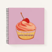 Cute Pink Sweeter dan Cupcakes Square Notitieboek (Voorkant)