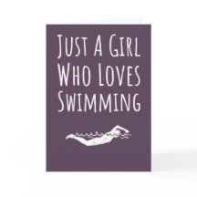Cute Pink Swimming Cards For Baby Girl Kid Swimmer