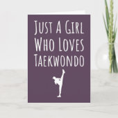 Cute Pink Taekwondo Cards For Baby Girls Kids TKD Kaart (Voorkant)