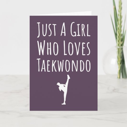 Cute Pink Taekwondo Cards For Baby Girls Kids TKD Kaart (Voorkant)