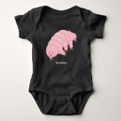 Cute pink tardigrade water bear cartoon  romper (Voorkant)