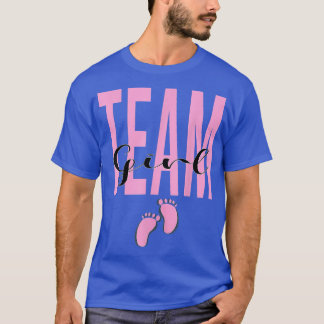 Cute Pink Team Girl gender onthult party Idee for  T-shirt