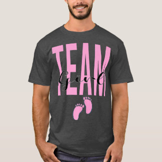 Cute Pink Team Girl gender onthult party Idee for  T-shirt