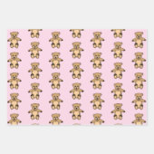 Cute Pink Teddy Bear Girl Pattern Inpakpapier Vel (Voorkant 2)