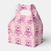 Cute Pink Teddy Bear Pattern Gable Favor Box Bedankdoosjes (Achterkant)