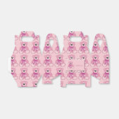 Cute Pink Teddy Bear Pattern Gable Favor Box Bedankdoosjes (Uitgevouwen)