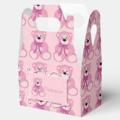 Cute Pink Teddy Bear Pattern Gable Favor Box Bedankdoosjes (Geopend)