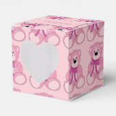 Cute Pink Teddy Bear Pattern Heart Favor Box Bedankdoosjes (Voorkant Zijde)