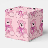 Cute Pink Teddy Bear Pattern Heart Favor Box Bedankdoosjes (Achterkant)