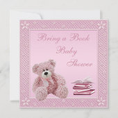 Cute Pink Teddy brengt een Baby shower uit het boe Kaart (Voorkant)