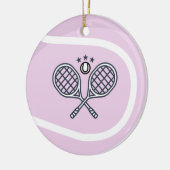Cute Pink Tennis Ball & Rackets Schattig Girly Keramisch Ornament (Links)
