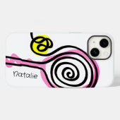 Cute pink tennis racket Hoesje-Mate iPhone 14 Hoes (Achterkant (horizontaal))