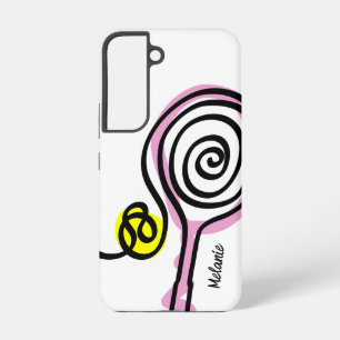 Cute pink tennis racket Samsung Galaxy S22 Hoesje