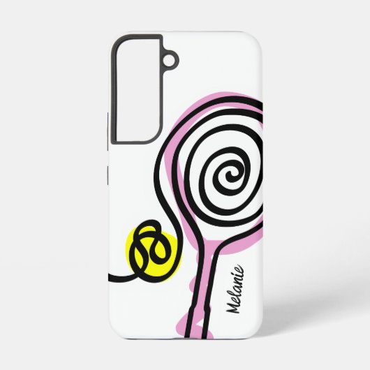 Cute pink tennis racket Samsung Galaxy S22 Hoesje (Achterkant)