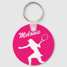 Cute pink tennis silhouette sleutelhanger voor mei