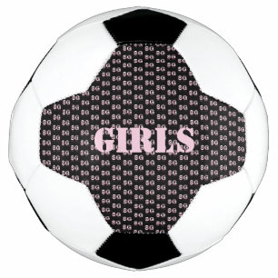 Cute Pink Text Girls Soccerball Voetbal