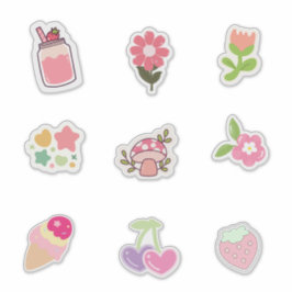 Cute Pink-Themed Stickers for Spring & Summer Vibe