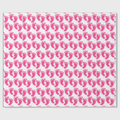 Cute pink tiled baby feet pattern cadeaupapier (Vlak)