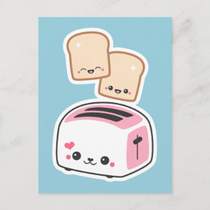 Cute Pink Toaster Briefkaart