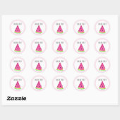Cute Pink Tropical Watermelon Bedankt Ronde Sticker (Vel)