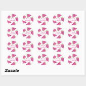 Cute Pink Tropical Watermelon Bedankt Ronde Sticker (Vel)
