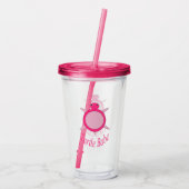 Cute Pink Turtle Babe Acryl Drinkbeker (Achterkant)