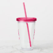 Cute Pink Turtle Babe Acryl Drinkbeker (Links)