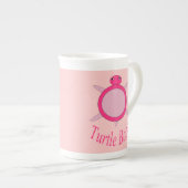 Cute Pink Turtle Babe Bone China Mok (Voorkant rechts)