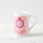 Cute Pink Turtle Babe Bone China Mok (Rechts)