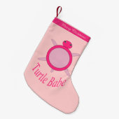 Cute Pink Turtle Babe Custom Stocking Kleine Kerstsok (Voorkant (Hangend))