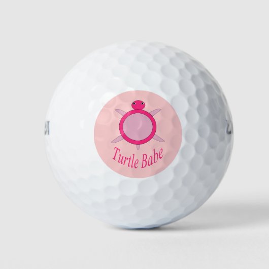 Cute Pink Turtle Babe Golf Ball Golfballen (Voorkant)