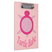 Cute Pink Turtle Babe Klembord (Rechts)