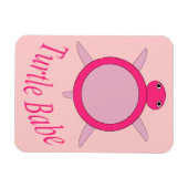 Cute Pink Turtle Babe Magnet Magneet (Horizontaal)