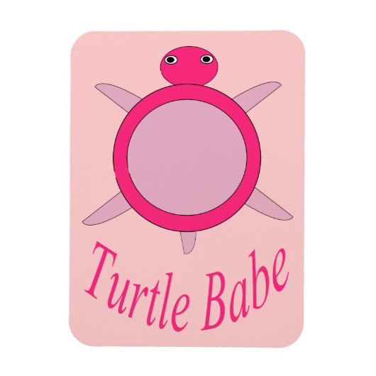 Cute Pink Turtle Babe Magnet Magneet (Verticaal)