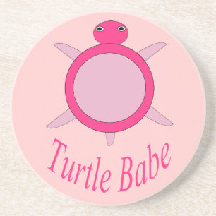Cute Pink Turtle Babe Onderzetters