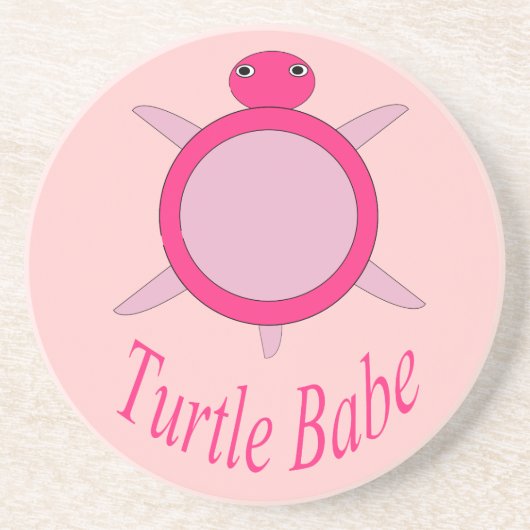 Cute Pink Turtle Babe Onderzetters (Voorkant)