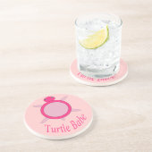 Cute Pink Turtle Babe Onderzetters (Zijkant)
