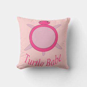 Cute Pink Turtle Babe Outdoor Pillow Buitenkussen