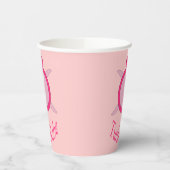 Cute Pink Turtle Babe Papieren Bekers (Links)