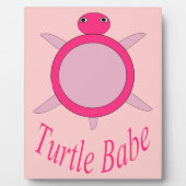 Cute Pink Turtle Babe Plaque Fotoplaat (Voorkant)