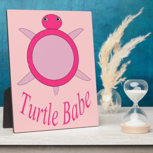 Cute Pink Turtle Babe Plaque Fotoplaat (Zijkant)