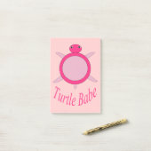 Cute Pink Turtle Babe Post merkt op Pad Post-it® Notes (Op bureau)