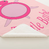 Cute Pink Turtle Babe Sherpa Blanket Deken (3/4)