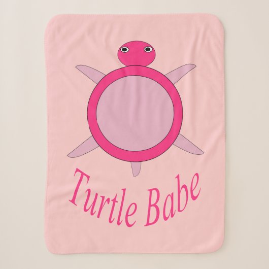 Cute Pink Turtle Babe Sherpa Blanket Deken (Voorkant)