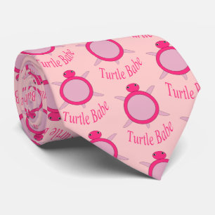 Cute Pink Turtle Babe Stropdas