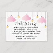 Cute Pink Twinkle Twinkle Book Request Baby shower Informatiekaartje (Voorkant)