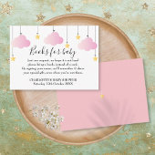 Cute Pink Twinkle Twinkle Book Request Baby shower Informatiekaartje
