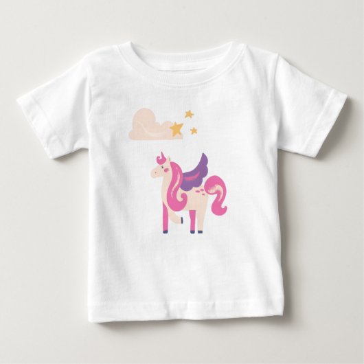 Cute Pink Unicorn Baby T-Shirt (Voorkant)