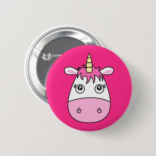 Cute Pink Unicorn Badge Pin Button (Voorkant /achterkant)
